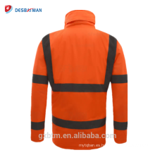 Impermeable Hola chaqueta de seguridad de invierno con rayas reflectantes, impermeable de alta visibilidad Parka ropa de trabajo